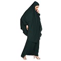 Two piece Jilbab abaya in Nida matt fabric- Bottle Green Two piece Jilbab abaya in Nida matt fabric- Bottle Green